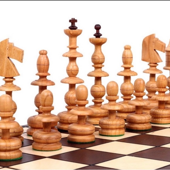 Wood Chess Set with Chess Board and Storage - Picture 5 of 6